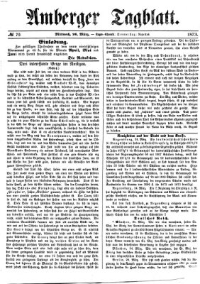 Amberger Tagblatt Mittwoch 26. März 1873