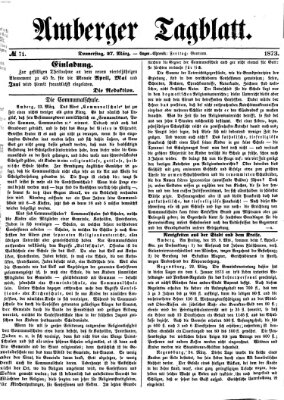 Amberger Tagblatt Donnerstag 27. März 1873