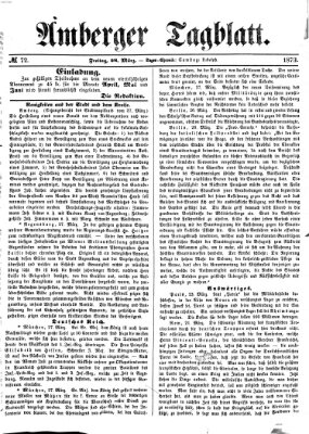 Amberger Tagblatt Freitag 28. März 1873