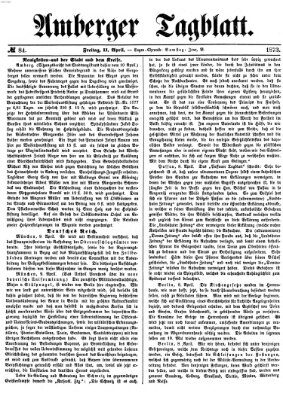 Amberger Tagblatt Freitag 11. April 1873