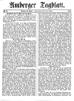 Amberger Tagblatt Dienstag 22. April 1873