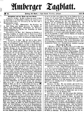 Amberger Tagblatt Freitag 25. April 1873