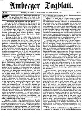 Amberger Tagblatt Dienstag 29. April 1873