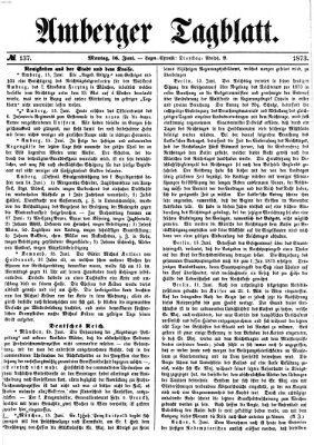 Amberger Tagblatt Montag 16. Juni 1873