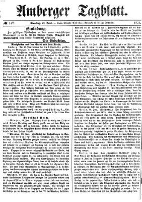 Amberger Tagblatt Samstag 21. Juni 1873