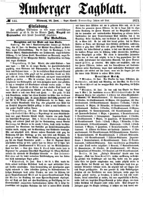 Amberger Tagblatt Mittwoch 25. Juni 1873