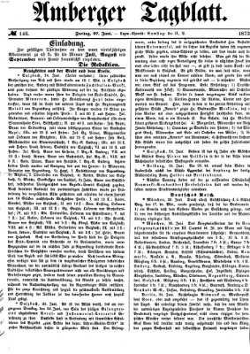 Amberger Tagblatt Freitag 27. Juni 1873