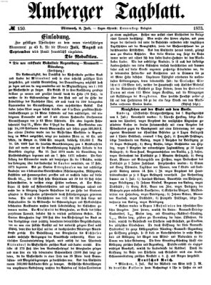 Amberger Tagblatt Mittwoch 2. Juli 1873