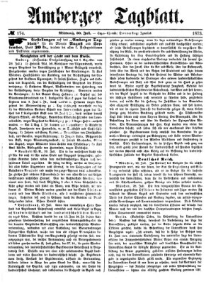 Amberger Tagblatt Mittwoch 30. Juli 1873