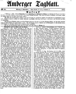 Amberger Tagblatt Montag 1. September 1873