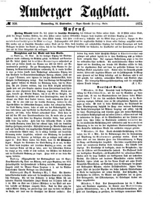 Amberger Tagblatt Donnerstag 11. September 1873