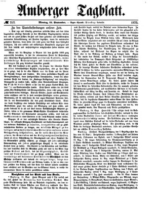 Amberger Tagblatt Montag 15. September 1873