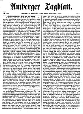 Amberger Tagblatt Mittwoch 17. September 1873