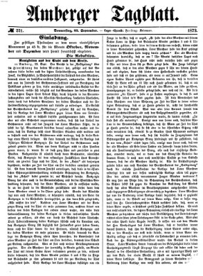 Amberger Tagblatt Donnerstag 25. September 1873