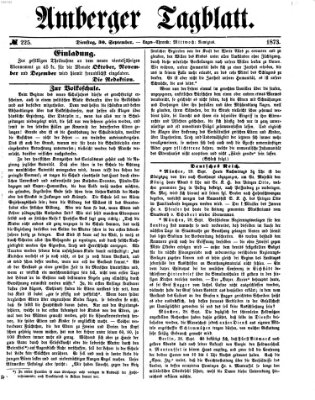 Amberger Tagblatt Dienstag 30. September 1873