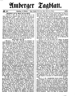 Amberger Tagblatt Samstag 4. Oktober 1873