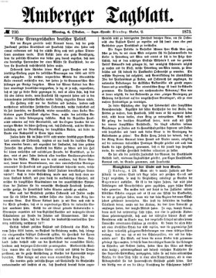 Amberger Tagblatt Montag 6. Oktober 1873