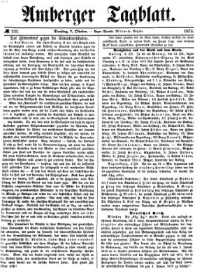 Amberger Tagblatt Dienstag 7. Oktober 1873