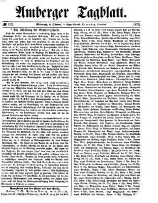 Amberger Tagblatt Mittwoch 8. Oktober 1873