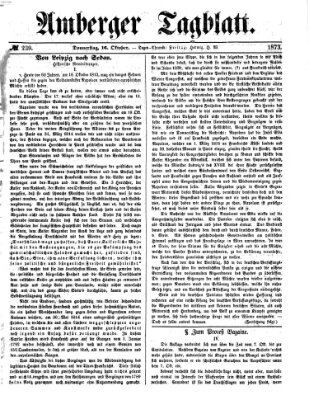 Amberger Tagblatt Donnerstag 16. Oktober 1873