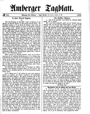 Amberger Tagblatt Montag 20. Oktober 1873