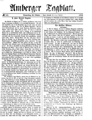 Amberger Tagblatt Donnerstag 23. Oktober 1873