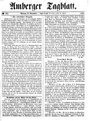 Amberger Tagblatt Montag 17. November 1873