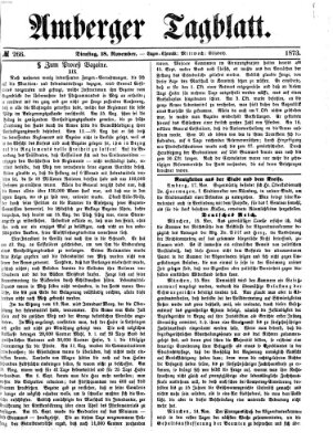 Amberger Tagblatt Dienstag 18. November 1873