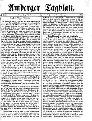 Amberger Tagblatt Donnerstag 20. November 1873