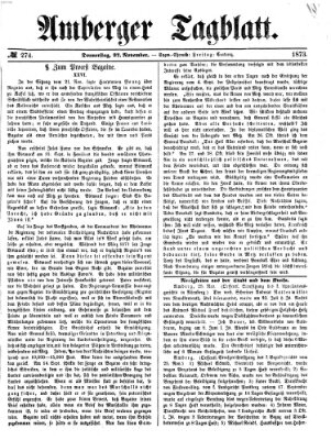 Amberger Tagblatt Donnerstag 27. November 1873