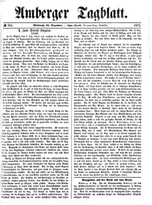 Amberger Tagblatt Mittwoch 10. Dezember 1873