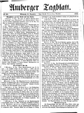 Amberger Tagblatt Mittwoch 17. Dezember 1873