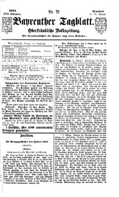 Bayreuther Tagblatt Samstag 21. Januar 1871