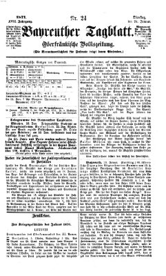 Bayreuther Tagblatt Dienstag 24. Januar 1871