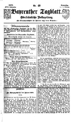 Bayreuther Tagblatt Donnerstag 9. Februar 1871