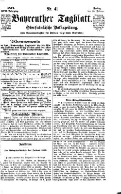 Bayreuther Tagblatt Freitag 10. Februar 1871