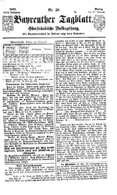 Bayreuther Tagblatt Montag 27. Februar 1871