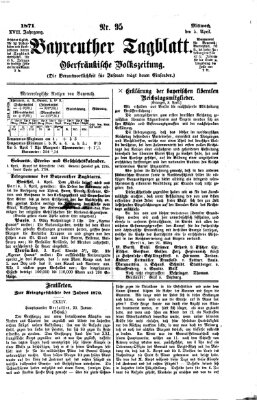 Bayreuther Tagblatt Mittwoch 5. April 1871