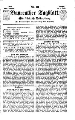 Bayreuther Tagblatt Dienstag 25. April 1871