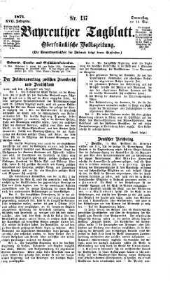 Bayreuther Tagblatt Donnerstag 18. Mai 1871