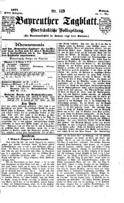 Bayreuther Tagblatt Mittwoch 31. Mai 1871