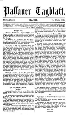 Passauer Tagblatt Montag 21. Oktober 1872