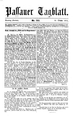 Passauer Tagblatt Dienstag 22. Oktober 1872