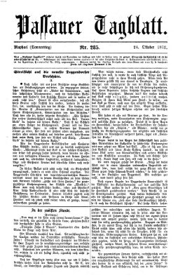 Passauer Tagblatt Donnerstag 24. Oktober 1872