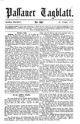 Passauer Tagblatt Samstag 26. Oktober 1872