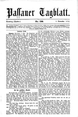 Passauer Tagblatt Samstag 9. November 1872