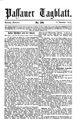 Passauer Tagblatt Sonntag 10. November 1872