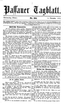 Passauer Tagblatt Donnerstag 14. November 1872