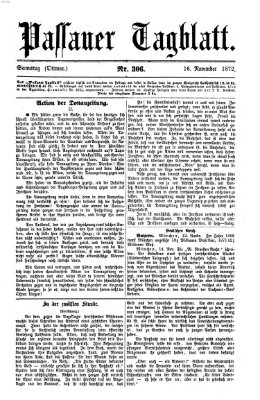 Passauer Tagblatt Samstag 16. November 1872