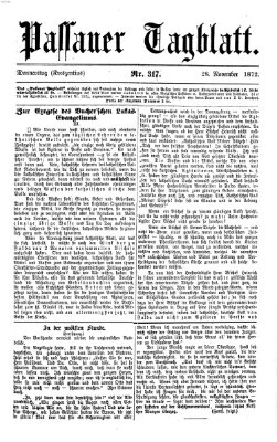 Passauer Tagblatt Donnerstag 28. November 1872